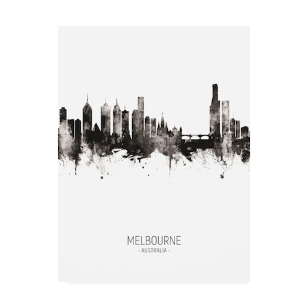 Michael Tompsett 'Melbourne Australia Skyline Portrait II' Canvas Art,14x19